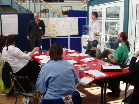 Workshop participants engaging in Storyboarding activity